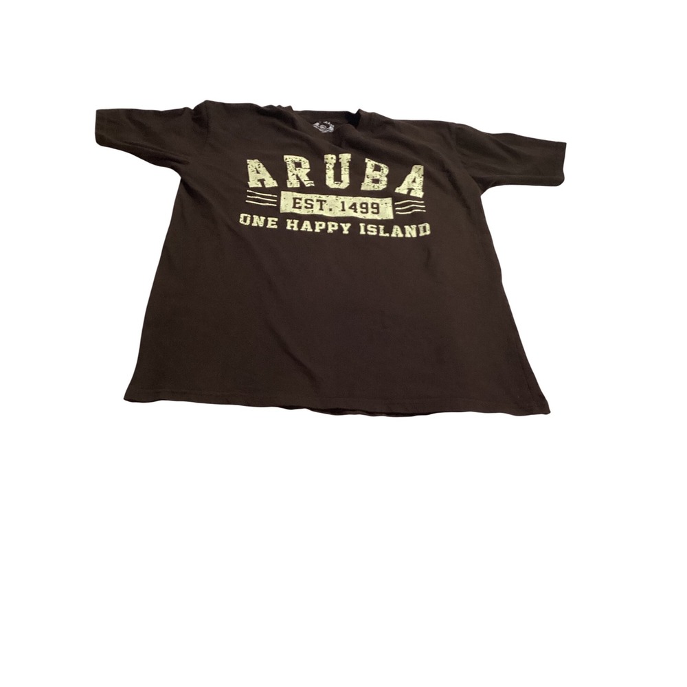SEA MAN Aruba Est 1499 Graphic T Shirt Mens XL Brown Combed‎ Cotton (896)